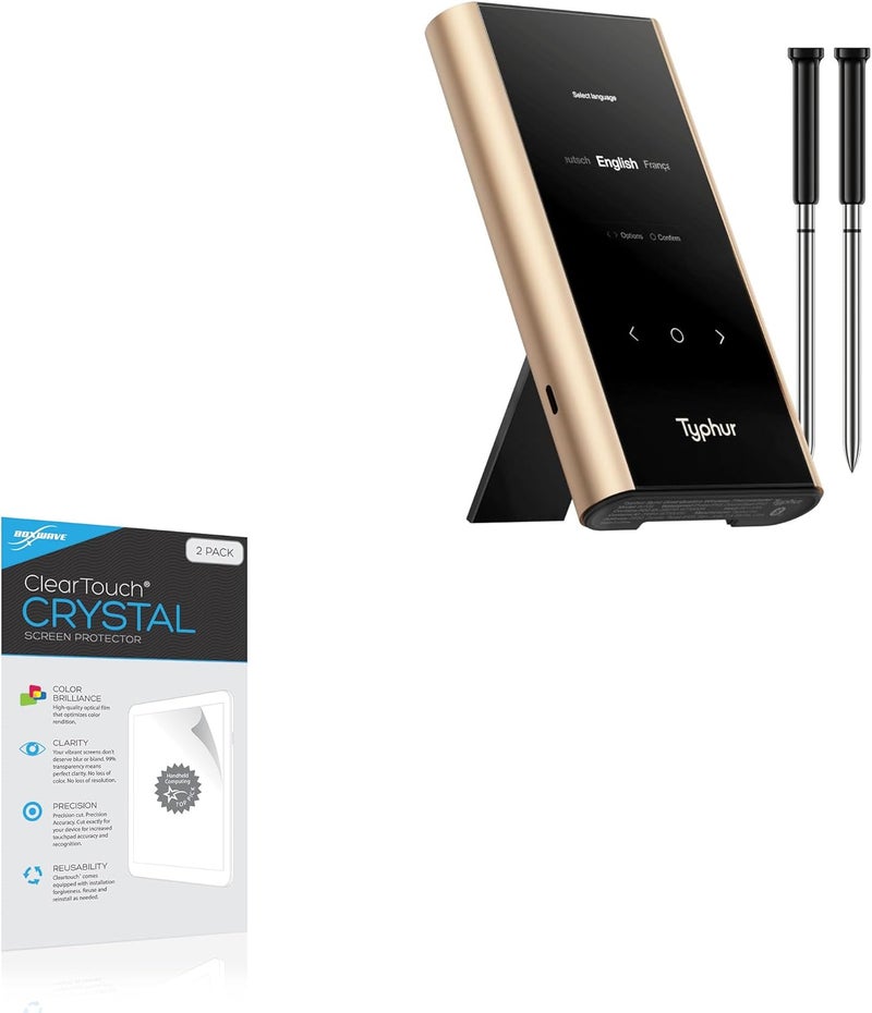 BoxWave Screen Protector Compatible with Typhur Sync Gold Dual - ClearTouch Crystal (2-Pack), HD Film Skin - Shields from Scratches - Image 1